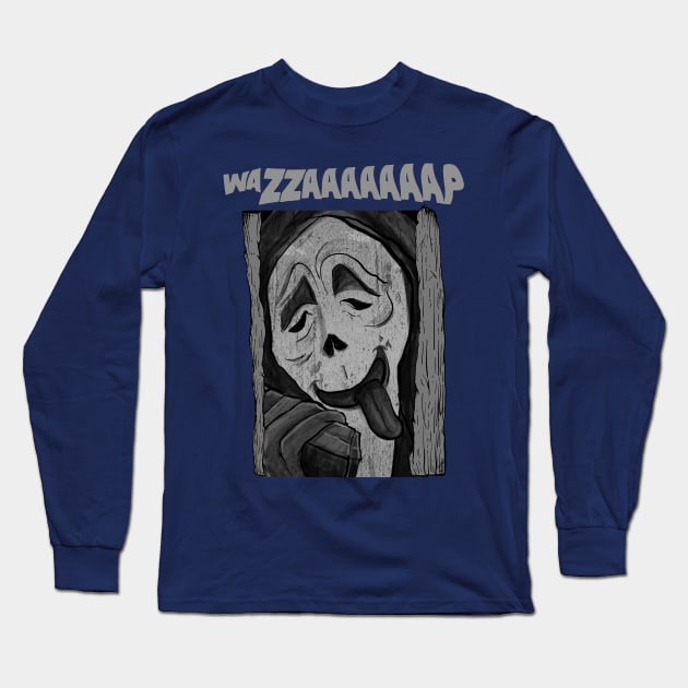 Wazzaaaaap black and white Long Sleeve T-Shirt by DeathAnarchy